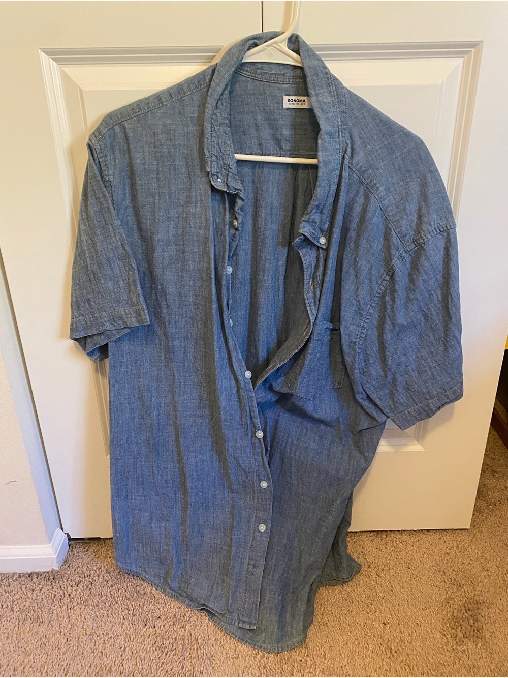 Sonoma Men's Lightweight Chambray Button-Down Shirt - Blue